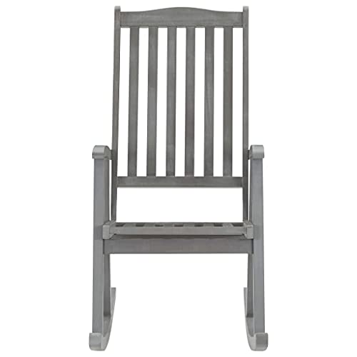 Chaise à Bascule Jardin Terrasse, Fauteuil Confortable Patio Bois - 4
