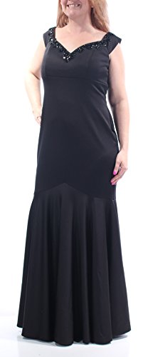 Image of Alex Evenings Women's Long Off The Shoulder Gown with Front Slit and Maribou Detail, Formal Party Dress
