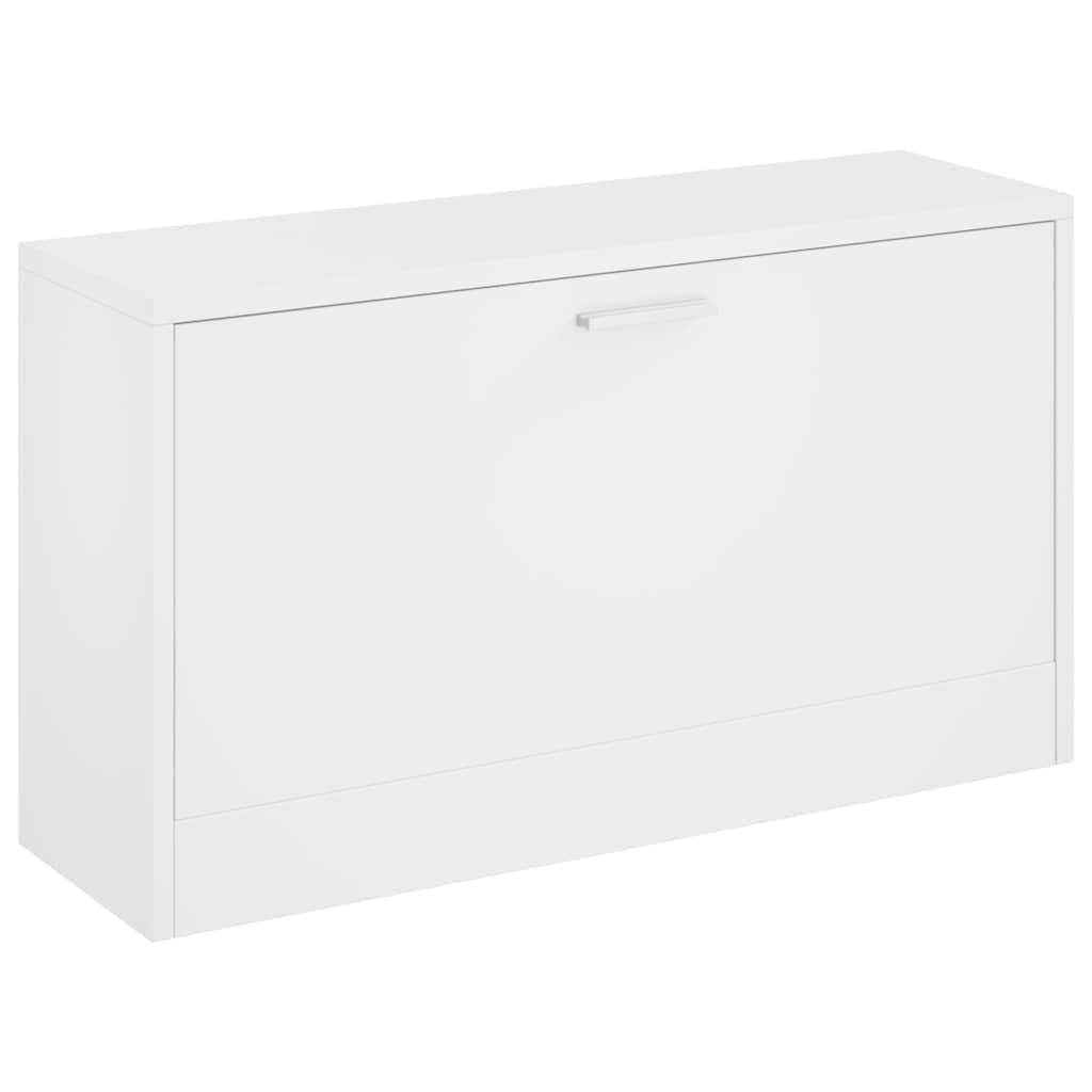 vidaXL Panca Scarpiera Bianco Lucido 80x24x45 cm in Legno di Argilla