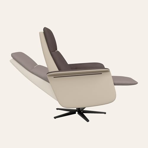 Image of Interio by Godrej TuneIn Motorised 1-Seater Fabric Recliner Chair with USB Ports 3-Year Warranty, Brown, Adjustable Headrest