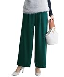 [ニッセン] パンツ レディース 【褒められシルエット】 ワイド グリーン S