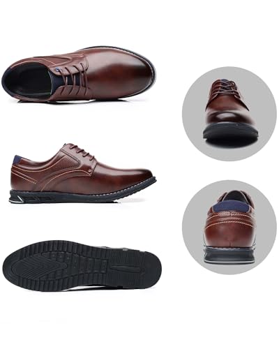 Men’s Dress Shoes No-Stripe Casual Business Oxford Derby Orthopedic Leather Shoes Comfortable Walking Shoes Office Loafers Work Flats4