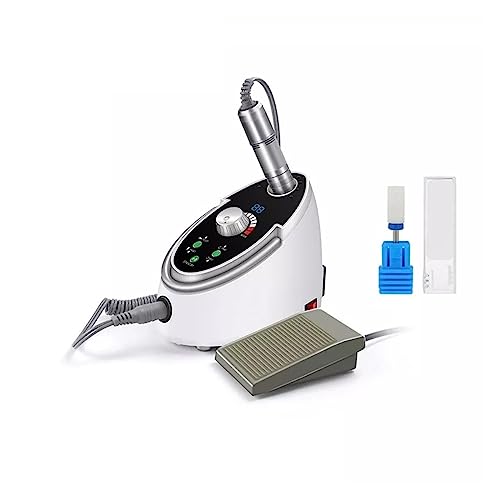 電動ネイルグラインダー 電動ネイルドリル 35000 RPM マニキュア、セラミック付きネイルアートジェルポリッシュ用ペディキュアマシン、LCD ディスプレイ付きネイルドリルヘッド コンパクトな電池式家庭用