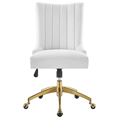 Modway Empower Channel Tufted Performance Velvet Office Chair In Gold White #TOP4