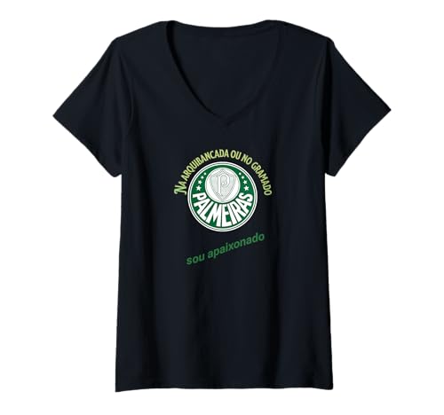 Womens Camisa do Palmeiras Camisa de torcida verdao blusa palmeiras V-Neck T-Shirt