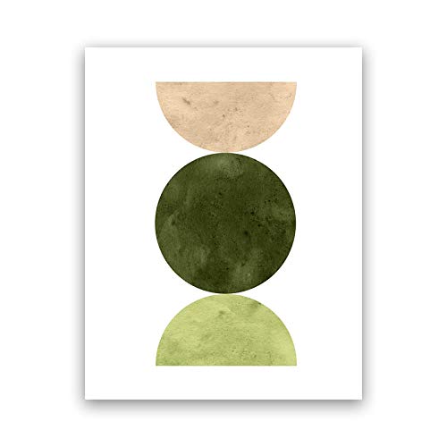 Impressions sur toile vert olive abstrait style gallery wall art - 4