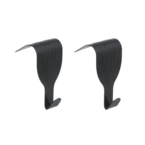 Image of MY MIRONEY 2.2 inch x 1.3 inch Metal Rail Molding Hanging Hooks Black Photo Frame Picture Rail Hooks Pack of 30