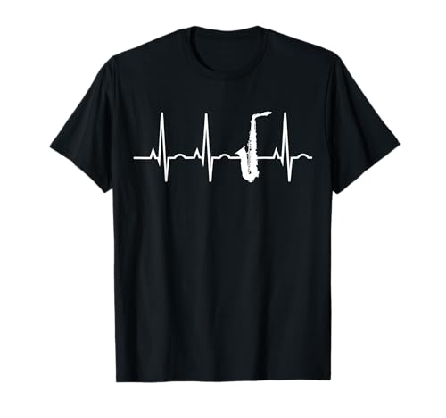 Saxophone Player Shirt - Saxophone Heartbeat T-Shirt T-Shirt