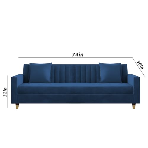 Image of Casaliving Garcia 3+2 Seater Sofa Set for Living Room (Blue)