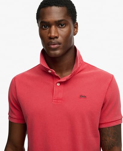 Superdry Classic Pique Polo Shirt, Raspberry Pink, S Men's