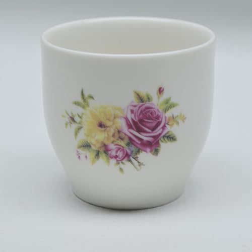 Image of Porcelain Teacup, 5oz Cups Painted Flowers Coffee Tea Water Pot Ceramic Kettle Tea pot Accessories (cup*4)