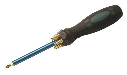 COGEX Tournevis télescopique 7 embouts, Manche télescopique, 7 embouts : 2 plats et 5 cruciformes, Poignée anti-dérapante