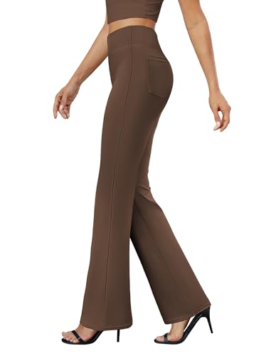 womens bootcut dress pants business casual work pants with pockets high waist stretchy trousers pull on office slacks