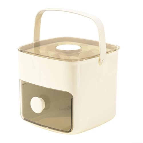 Cubo de hielo de prensa para molde con contenedor de almacenamiento para uso en refrigerador, dos bandejas que crean 48 cubos, componentes apilables para almacenamiento organizado y fresco de hielo