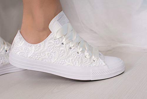 white bridal sneakers