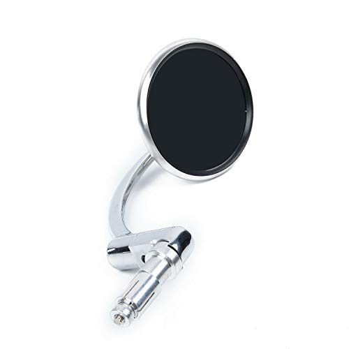 Image of ELECTROPRIME 1 Pair Chrome Round Bar End Rearview Side Mirror Adjustable For Cafe Racer