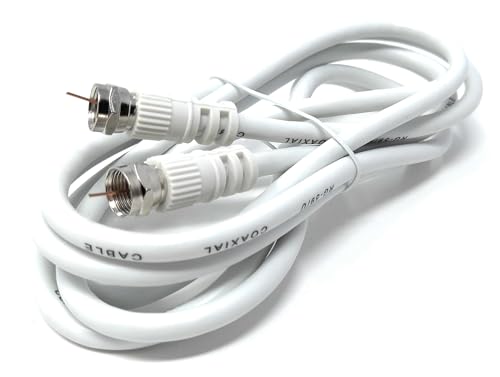 DRUT 2m F-Type Male to Male Coax Coaxial Cable, Extension 75ohm Cord Wire Compatible with Satellite Dish, TV Antenna - Image 2