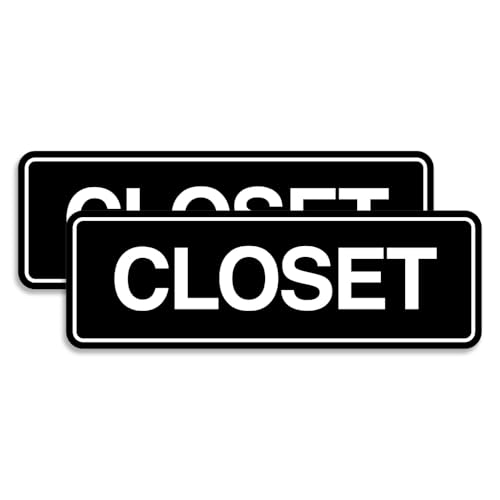 Panneau placard noir avec installation facile et rapide lot de 2 plaques de porte Signs ByLITA