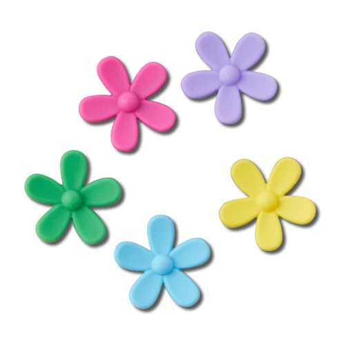 Image of Crocs Unisex-Adult Jibbitz Shoe Spirit Girls Multi Pack, Charms for Teens, Flower Power, 5 Pack