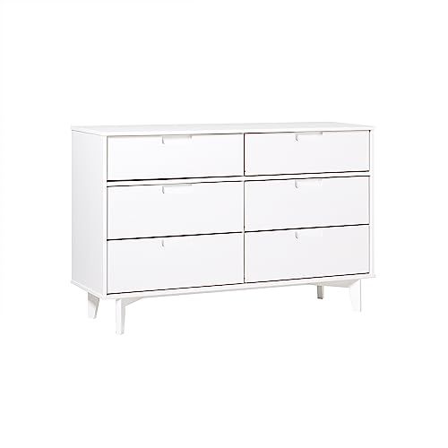 Walker Edison Mid Century Modern Grooved Handle Wood Dresser Bedroom ...