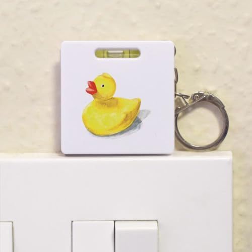 Cinta Métrica con Nivel y Llavero Diseño Pato Amarillo miniatura 4