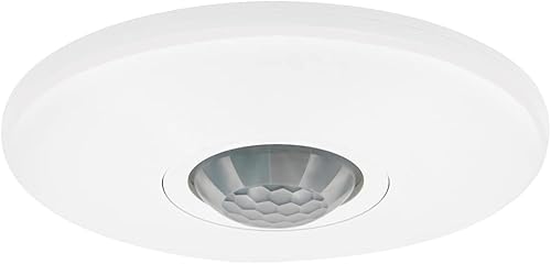 Maxxima Sensor de ocupación PIR de 360 grados para montaje en techo, sensor de movimiento con cable duro, compatible con LED de 120 V, solución de