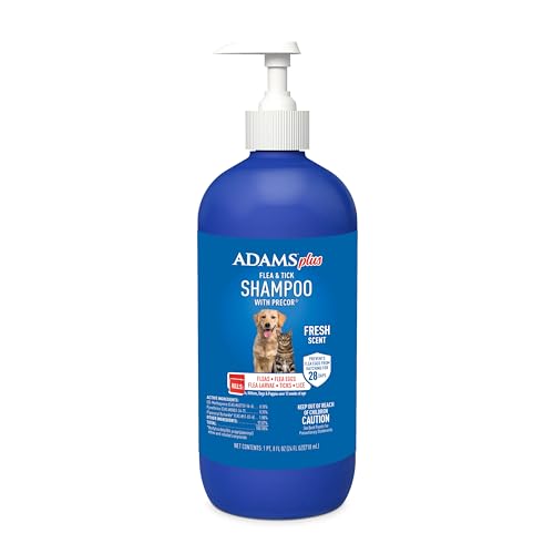 ADAMS Plus Flea & Tick Shampoo with Precor for Dogs, Cats, Puppies & Kittens, Flea Shampoo to Treat...