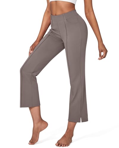 Image of G4Free Flare Yoga Pants Women Ankle Casual Pants with Pockets Strechy Bootcut Wide Leg Dress Pants Petite /Regualr /Tall