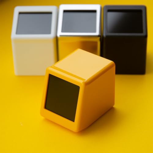 Ausi Intelligente WiFi-Desktop-Wetterstation, süße DIY-GIF-Animationen, genaue Wetteraktualisierungen, Desktop-Dekoration, Mini-Digitaluhr (gelb)