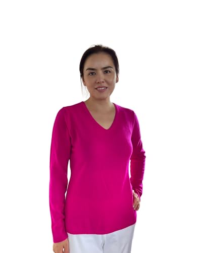 Image of 100% Cashmere Long Sleeve Pullover V Neck Sweater. Comfort, Luxury,Soft Silky Texture. Essential Classic Pullover