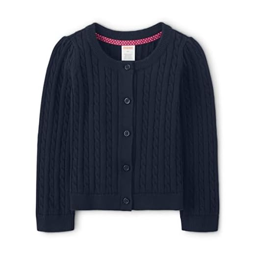 Gymboree Girls and Toddler Long Sleeve Cable Knit Cardigan Sweater, Navy Slate, 7