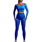🏋‍【Hinweise】Da der Stoff unseres Sport Yoga Set super elastisch ist, sieht unsere Sportbekleidung sehr klein und süß aus.Wenn Sie das Gefühl von starkem Druck und Zurückhaltung nicht gewohnt sind, ist es eine gute Idee, ein oder zwei Größen zu kaufen größer.