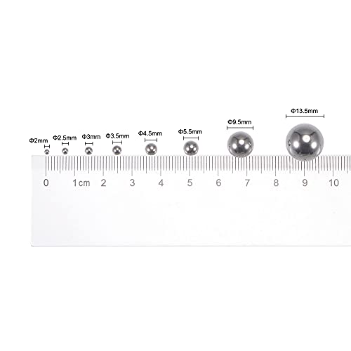sourcing map 2500 Stück Präzisionskugeln 2mm Durchmesser 201 Edelstahlkugeln G100 für Kugellager