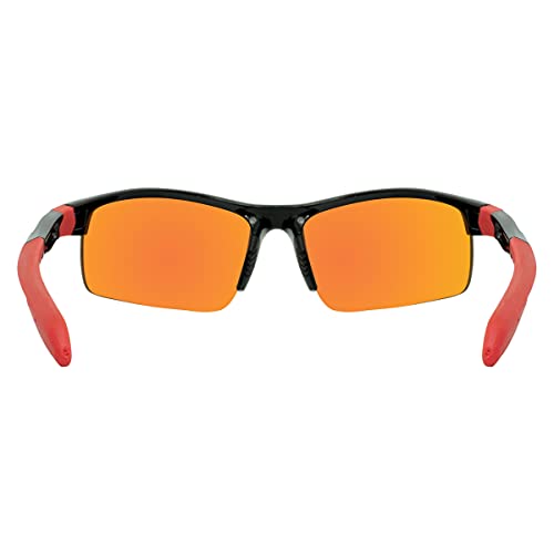 Switchback Mirrored Sport Sunglasses with a TR90 Black & Red Half-Frame and Amber Lenses4