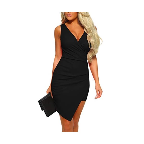 Mizoci-Womens-Casual-Sleeveless-Ruched-Cocktail-Party-Dresses-Bodycon-Mini-Sexy-Club-Dress Mizoci Women's Casual Sleeveless Ruched Cocktail Party Dresses Bodycon Mini Sexy Club Dress,Medium,Black