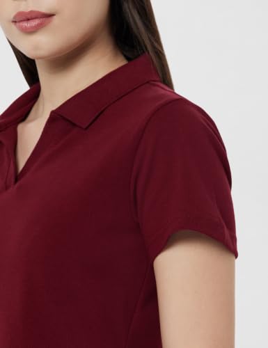 Image of Amazon Brand - Symbol Women Casual Polo T-Shirt | V-Neck | Regular Fit | Short Sleeve