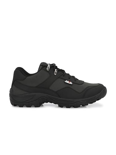 Image of Leo Men's Black Light Weight Casual Waterproof Shoes for Trekking, Hiking & Other Outdoor Activities