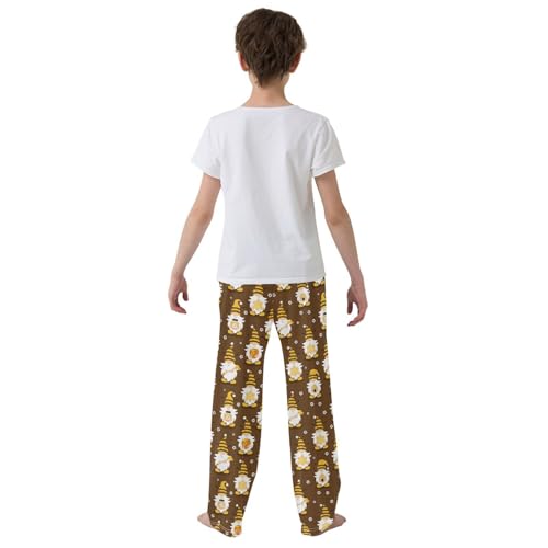 Honey Gnome Boys Long Pants Soft Trousers Elastic Waist Kids Lounge Bottoms with Pockets S-XL3