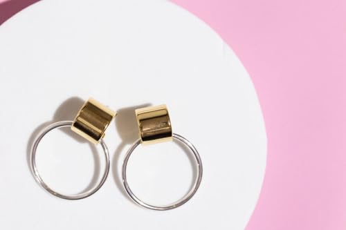 Modern Moments Two Tone Earrings - Silver and Gold Earrings For Women Trendy - Silver Hoop Earrings4