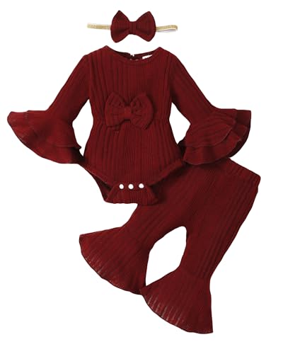 Image of SUNNY PIGGY Baby Girl Clothes Infant Newborn Outfits Romper 0-18 Month Toddler Girls’ Clothing Pant Set