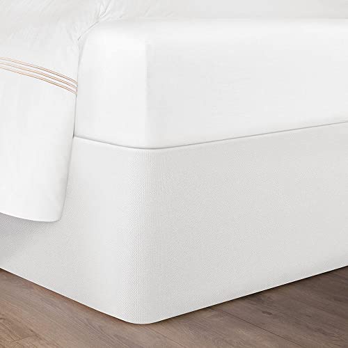 Standard Textile Circa Bed Wrap, Modern Bed Skirt Alternative With Bamboo Core, White, Twin #TOP8