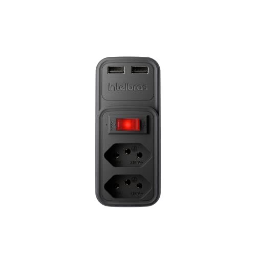 Amazon.com.br: Adaptador Elétrico 2 tomadas 2 USB EAC 202 Preto Intelbras