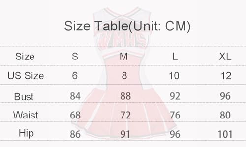 Tollbuy Vestido cosplay feminino de uniforme de líder de torcida, vermelho, pequeno