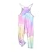 Girls Sleeveless Jumpsuits Fashion Tie Dye Romper Pants Casual Spaghetti Straps Overalls with Pockets for 5-14 Years