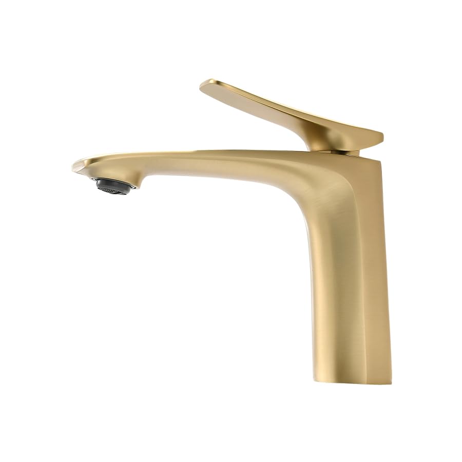 Robinet de lavabo mitigeur monocommande noir mat et gris bronze sur pont