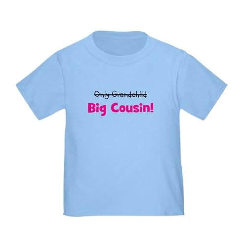 CafePress Big Cousin (Only Grandchild) T Shirt Toddler Graphic Tee, 100% Cotton Baby Blue
