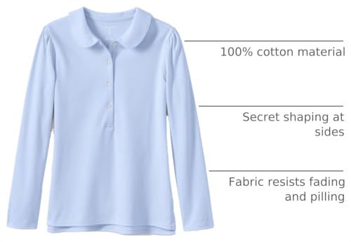 Image of Lands' End Girls Long Sleeve Peter Pan Collar Polo Shirt