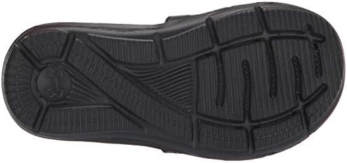 Under Armour Ignite IX Slide Sandal, Black (002)/Pink Surge, 11 US Unisex Little Kid | Image 3