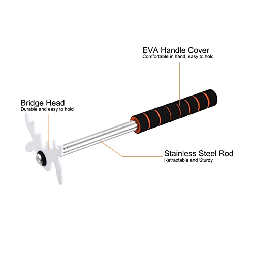 PATIKIL Retractable Billiards Cue Stick Bridge, EVA Handle Pool Cue Accessory with Removable Plastic Bridge Head for Pool Table Competition, White - Image 4