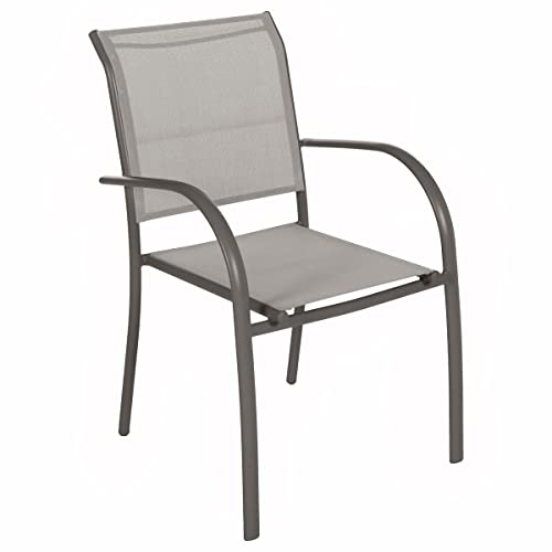 HESPERIDE HES-149170 Fauteuil de Jardin en texaline Piazza Tonka, Aluminium traité époxy, Noisette/Taupe, Taille Unique